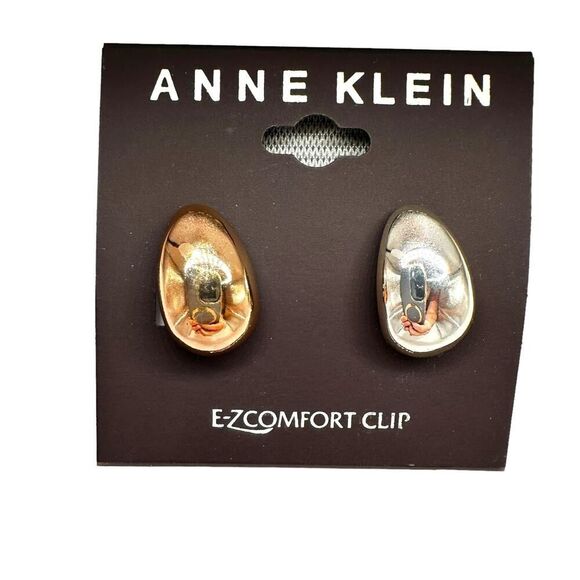 Anne Klein 3/4" Hoop E-Z Comfort Clip-On Earrings Rose Gold, Gold, - Picture 3 of 5